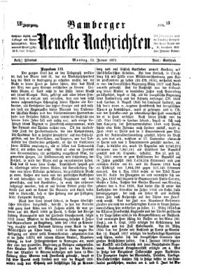 Bamberger neueste Nachrichten Montag 13. Januar 1873