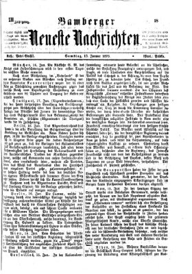 Bamberger neueste Nachrichten Samstag 18. Januar 1873