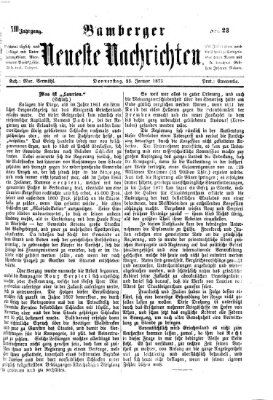 Bamberger neueste Nachrichten Donnerstag 23. Januar 1873