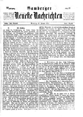 Bamberger neueste Nachrichten Montag 27. Januar 1873