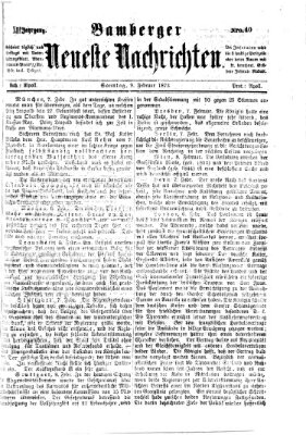 Bamberger neueste Nachrichten Sonntag 9. Februar 1873