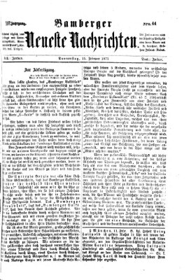 Bamberger neueste Nachrichten Donnerstag 13. Februar 1873