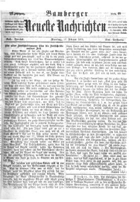 Bamberger neueste Nachrichten Montag 17. Februar 1873