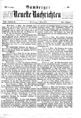 Bamberger neueste Nachrichten Freitag 7. März 1873