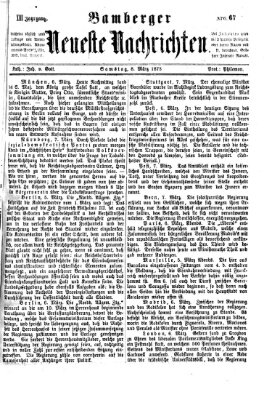 Bamberger neueste Nachrichten Samstag 8. März 1873