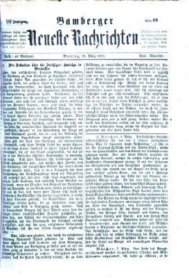 Bamberger neueste Nachrichten Montag 10. März 1873