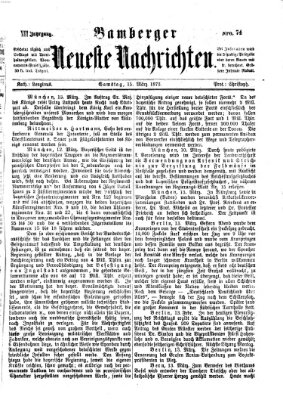 Bamberger neueste Nachrichten Samstag 15. März 1873