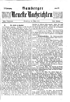 Bamberger neueste Nachrichten Samstag 22. März 1873