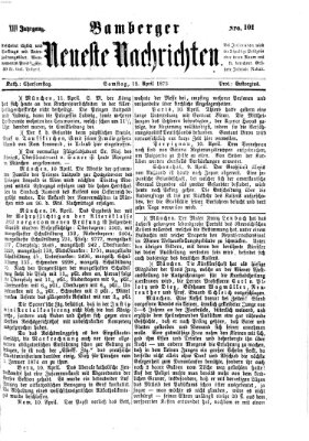 Bamberger neueste Nachrichten Samstag 12. April 1873