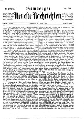 Bamberger neueste Nachrichten Montag 21. April 1873