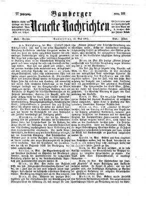 Bamberger neueste Nachrichten Donnerstag 15. Mai 1873