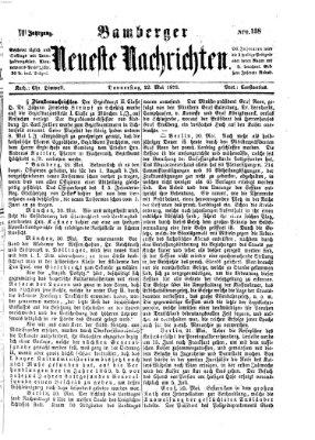 Bamberger neueste Nachrichten Donnerstag 22. Mai 1873