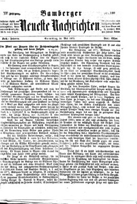 Bamberger neueste Nachrichten Samstag 24. Mai 1873