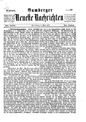 Bamberger neueste Nachrichten Dienstag 3. Juni 1873