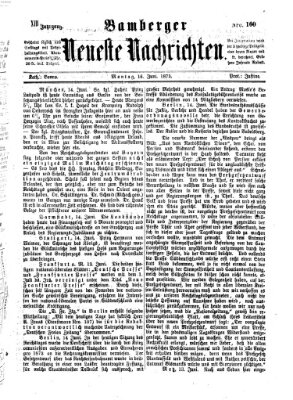 Bamberger neueste Nachrichten Montag 16. Juni 1873