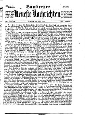 Bamberger neueste Nachrichten Freitag 20. Juni 1873