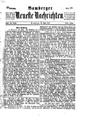 Bamberger neueste Nachrichten Samstag 28. Juni 1873