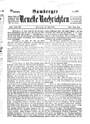 Bamberger neueste Nachrichten Montag 30. Juni 1873