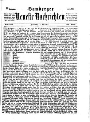 Bamberger neueste Nachrichten Freitag 4. Juli 1873