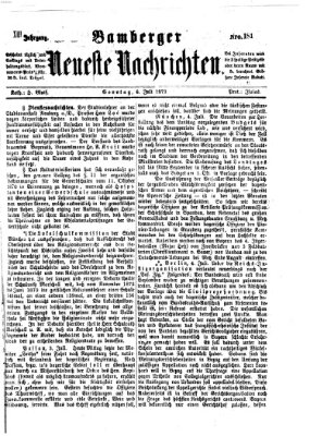 Bamberger neueste Nachrichten Sonntag 6. Juli 1873