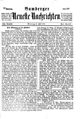 Bamberger neueste Nachrichten Montag 21. Juli 1873