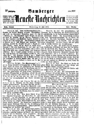 Bamberger neueste Nachrichten Sonntag 27. Juli 1873