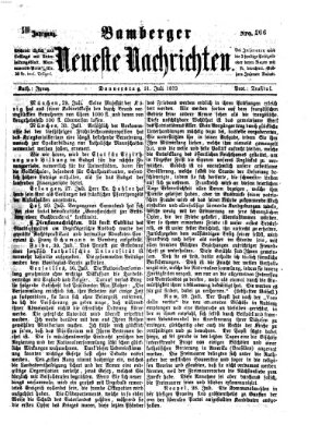 Bamberger neueste Nachrichten Donnerstag 31. Juli 1873