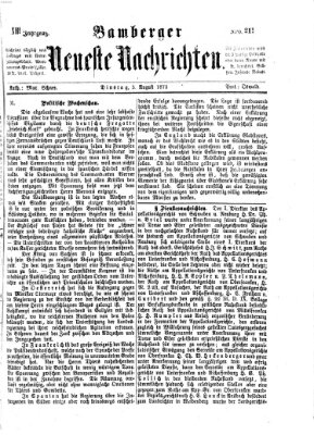 Bamberger neueste Nachrichten Dienstag 5. August 1873