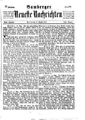 Bamberger neueste Nachrichten Mittwoch 13. August 1873