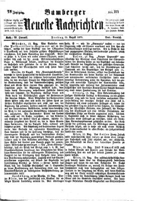 Bamberger neueste Nachrichten Freitag 15. August 1873