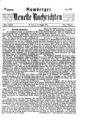 Bamberger neueste Nachrichten Dienstag 19. August 1873