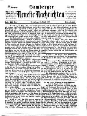 Bamberger neueste Nachrichten Samstag 23. August 1873