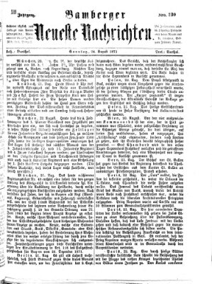 Bamberger neueste Nachrichten Sonntag 24. August 1873