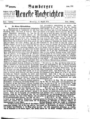 Bamberger neueste Nachrichten Montag 25. August 1873