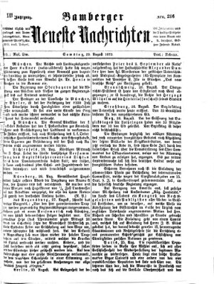 Bamberger neueste Nachrichten Samstag 30. August 1873