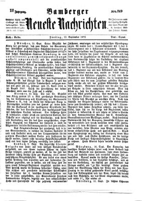 Bamberger neueste Nachrichten Freitag 12. September 1873