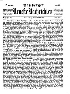 Bamberger neueste Nachrichten Donnerstag 18. September 1873