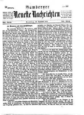 Bamberger neueste Nachrichten Samstag 20. September 1873