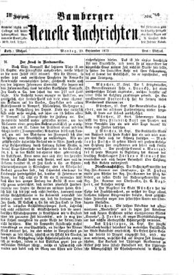 Bamberger neueste Nachrichten Montag 29. September 1873