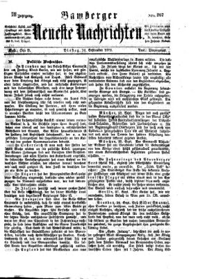 Bamberger neueste Nachrichten Dienstag 30. September 1873