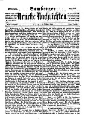 Bamberger neueste Nachrichten Freitag 3. Oktober 1873