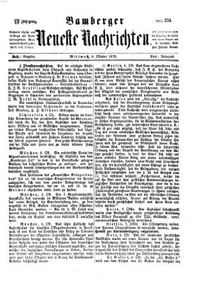 Bamberger neueste Nachrichten Mittwoch 8. Oktober 1873