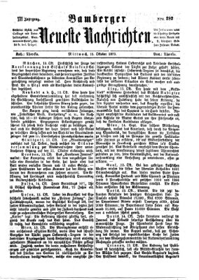 Bamberger neueste Nachrichten Mittwoch 15. Oktober 1873