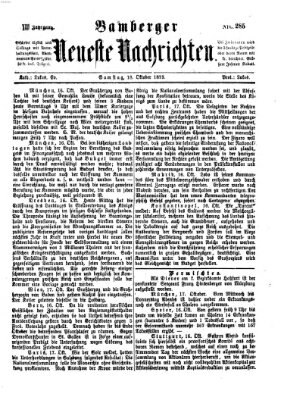 Bamberger neueste Nachrichten Samstag 18. Oktober 1873