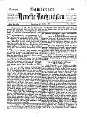 Bamberger neueste Nachrichten Sonntag 19. Oktober 1873