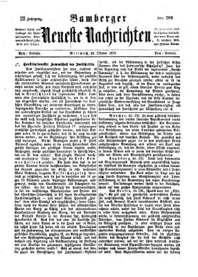 Bamberger neueste Nachrichten Mittwoch 22. Oktober 1873