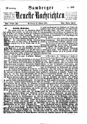 Bamberger neueste Nachrichten Dienstag 28. Oktober 1873