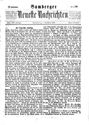 Bamberger neueste Nachrichten Samstag 1. November 1873