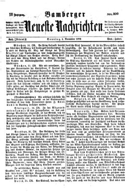 Bamberger neueste Nachrichten Sonntag 2. November 1873