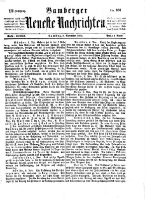 Bamberger neueste Nachrichten Samstag 8. November 1873